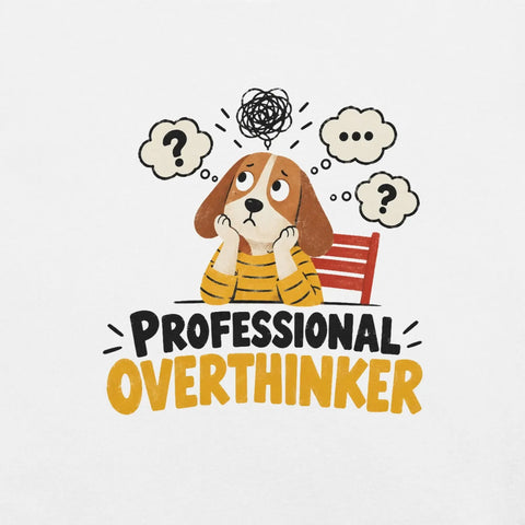 Professional Overthinker T-Shirt - Funny Anxious Dog Graphic Tee - Image 46
