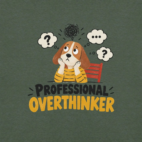 Professional Overthinker T-Shirt - Funny Anxious Dog Graphic Tee - Image 6