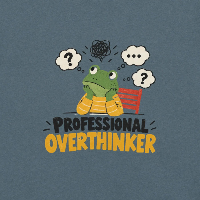 Professional Overthinker T-Shirt - Funny Frog Mental Health Graphic Tee