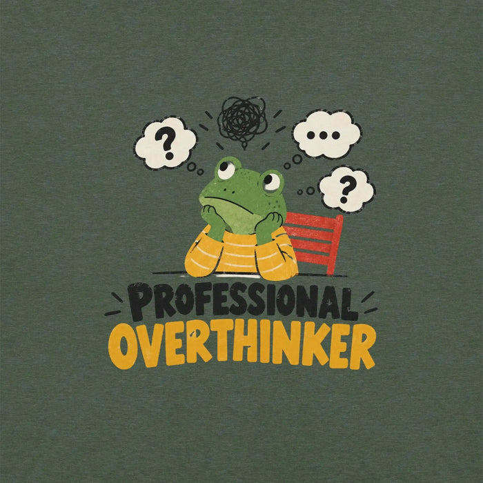 Professional Overthinker T-Shirt - Funny Frog Mental Health Graphic Tee