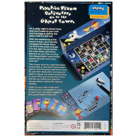 Psychic Pizza Deliverers Go to the Ghost Town - Puzzle Horror Board Game for Family, Adults, and Children (3-5 Players, Ages 11+) - Allplay