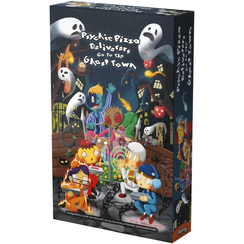 Psychic Pizza Deliverers Go to the Ghost Town - Puzzle Horror Board Game for Family, Adults, and Children (3-5 Players, Ages 11+) - Allplay
