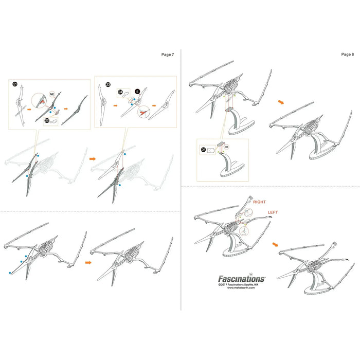 Pteranodon Prehistoric Dinosaur Skeleton Figure Model Kit (Steel, Moderate Difficulty) - Fascinations - Metal Earth Series - (2022)