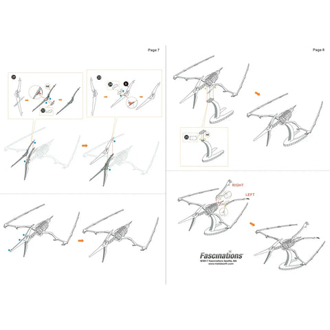 Pteranodon Prehistoric Dinosaur Skeleton Figure Model Kit (Steel, Moderate Difficulty) - Fascinations - Metal Earth Series - (2022) - Image 8