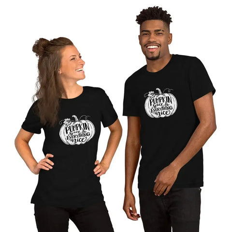 Pumpkin Spice & Everything Nice T-Shirt - Fall Pumpkin Graphic Tee - Image 4
