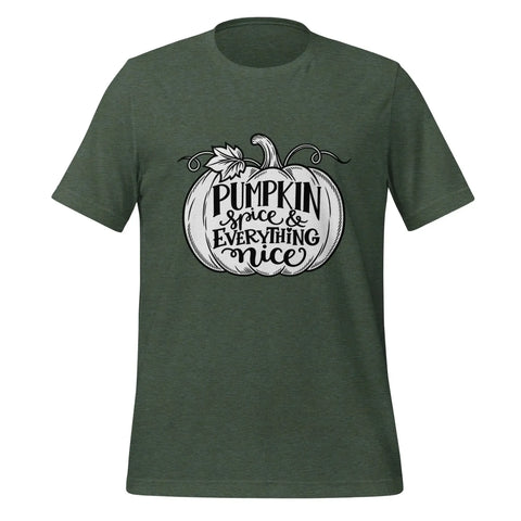Pumpkin Spice & Everything Nice T-Shirt - Fall Pumpkin Graphic Tee - Image 9
