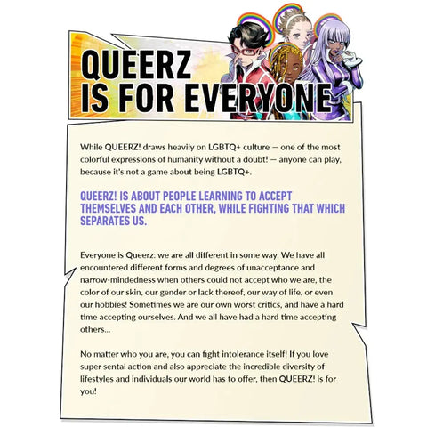 QUEERZ! - Cooperative Fantasy Tabletop Role-Playing Game for Family (2-4 Players, Ages 12+) - Japanime Games