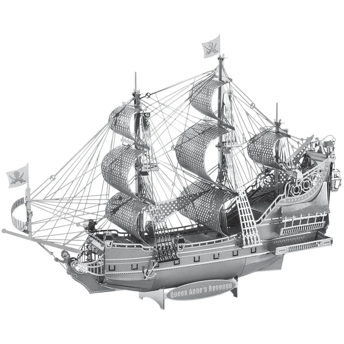 Queen Anne's Revenge Pirate Ship 3D Figure Model Kit (Steel, Moderate Difficulty) - Fascinations - Metal Earth Premium Series - (2023)