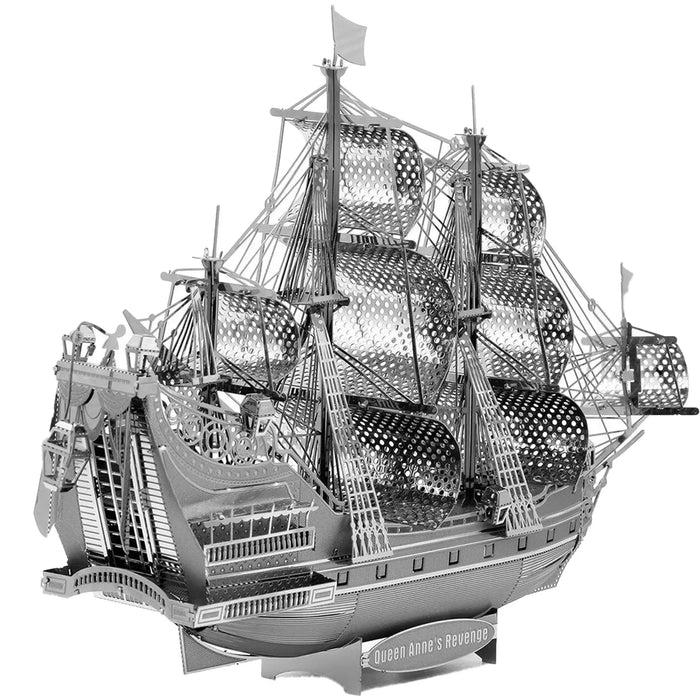 Queen Anne's Revenge Pirate Ship 3D Figure Model Kit (Steel, Moderate Difficulty) - Fascinations - Metal Earth Premium Series - (2023)