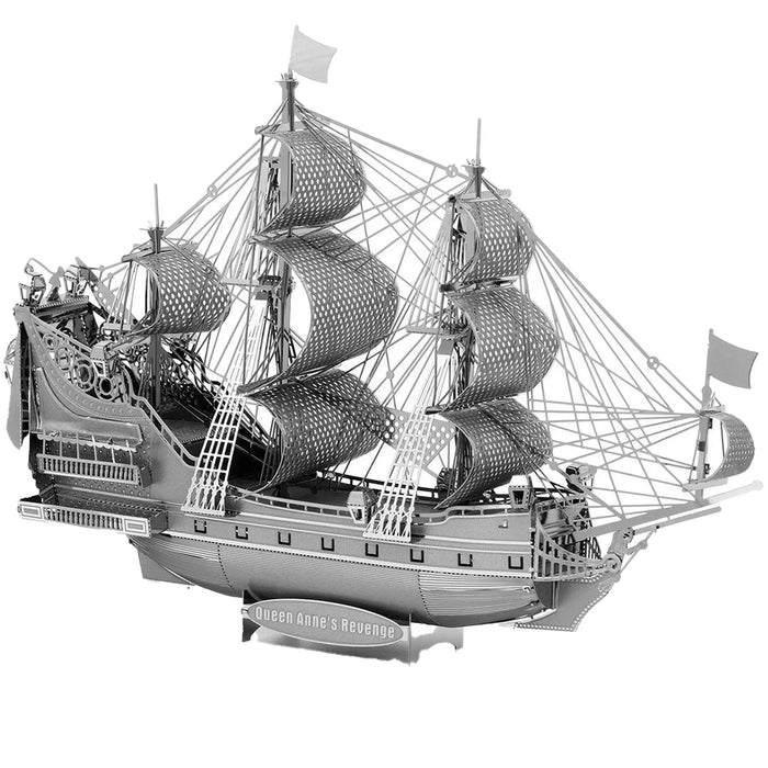 Queen Anne's Revenge Pirate Ship 3D Figure Model Kit (Steel, Moderate Difficulty) - Fascinations - Metal Earth Premium Series - (2023)