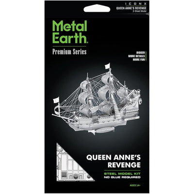 Queen Anne's Revenge Pirate Ship 3D Figure Model Kit (Steel, Moderate Difficulty) - Fascinations - Metal Earth Premium Series - (2023)