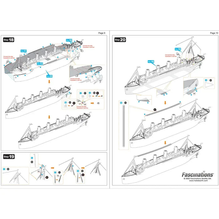RMS Titanic Ship Figure Model Kit (1:928 Scale, Steel, Moderate Difficulty) - Fascinations - Metal Earth Premium Series
