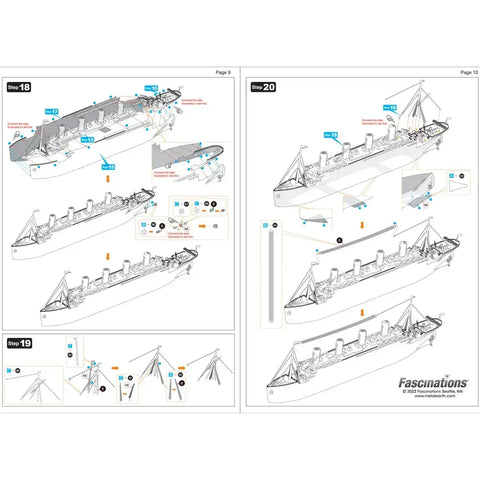 RMS Titanic Ship Figure Model Kit (1:928 Scale, Steel, Moderate Difficulty) - Fascinations - Metal Earth Premium Series