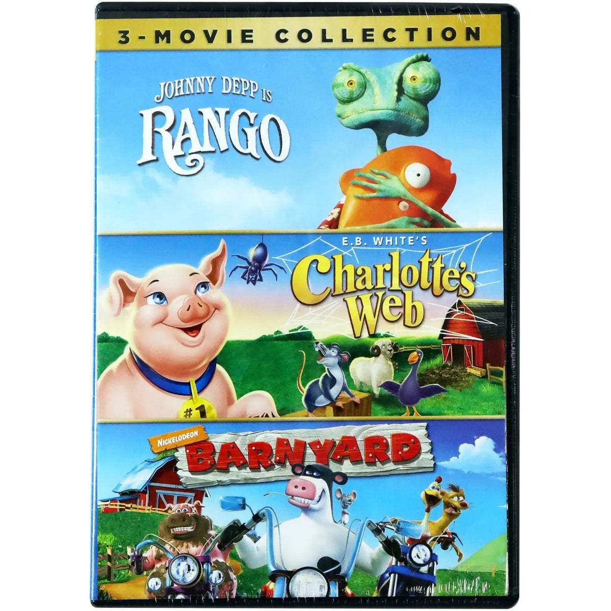 Rango Charlotte’s Web Barnyard 3-Movie DVD — Poggers