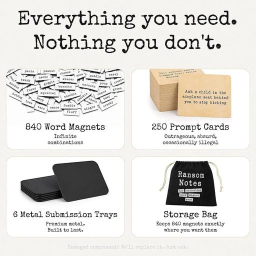 Ransom Notes: The Ridiculous Word Magnet Game - Party Humor Board Game for Adults (3-6 Players, A...