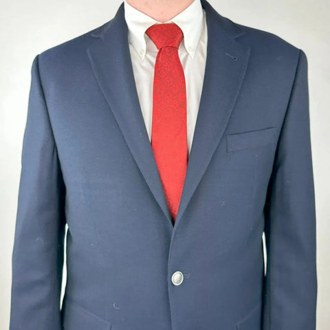 Red Dice Pattern Premium Necktie (Handmade, 100% Silk) - Adventurer's Forge