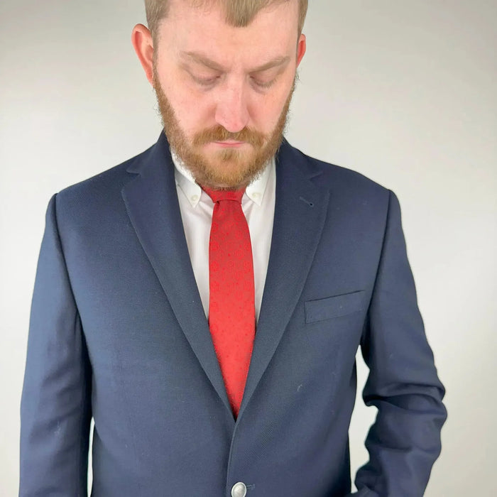 Red Dice Pattern Premium Necktie (Handmade, 100% Silk) - Adventurer's Forge