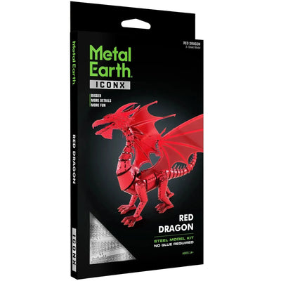 Red Dragon Figure Model Kit (Steel, Hard Difficulty) - Fascinations - Metal Earth Premium Series - (2023)