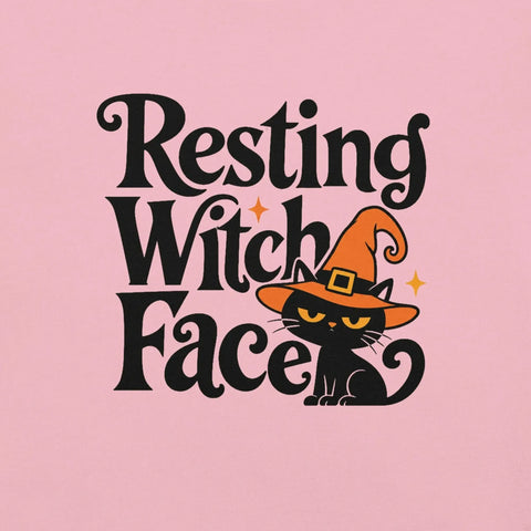 Resting Witch Face T-Shirt - Funny Halloween Black Cat Graphic Tee - Image 30