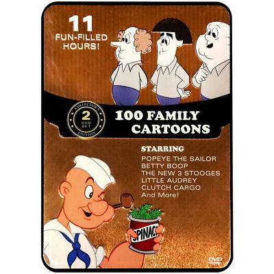 Retro Cartoons [Popeye The Sailor, Betty Boop & Others] - 100 Family Cartoons 2 DVD Set (Steelbook Collector's Edition) - Pop Flix