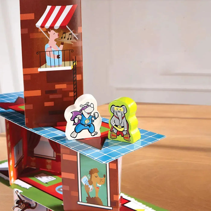 Rhino Hero: Super Battle - Dexterity Superheroes Board Game for Adults, Family, and Children (2-4 Players, Ages 5+) - HABA