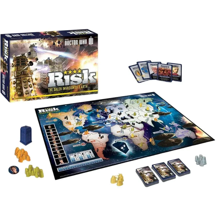 Risk: The Dalek Invasion of Earth [Doctor Who] - Area Control War Board Game for Family and Adults (2-5 Players, Ages 10+) - USAopoly