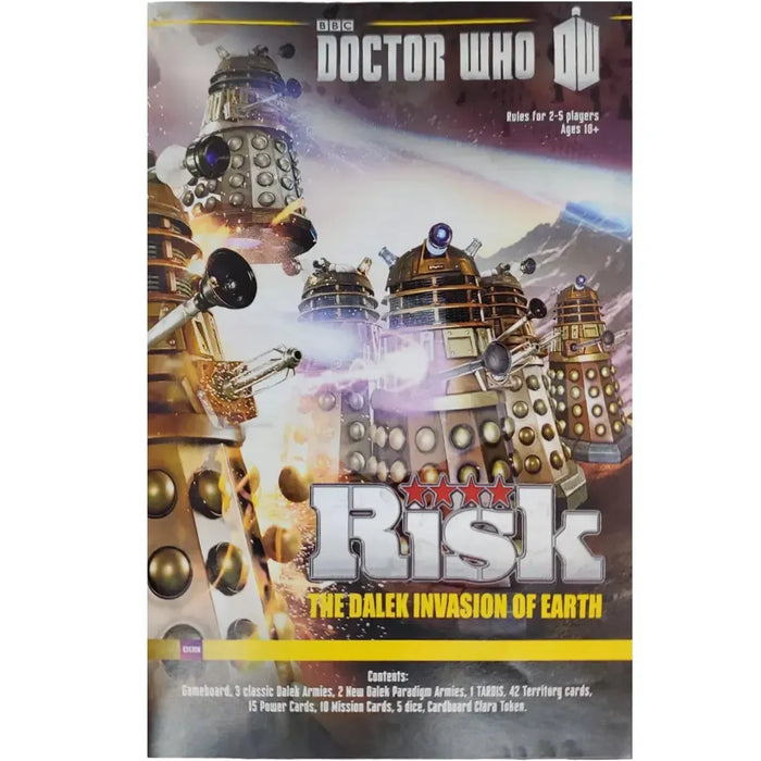 Risk: The Dalek Invasion of Earth [Doctor Who] - Area Control War Board Game for Family and Adults (2-5 Players, Ages 10+) - USAopoly