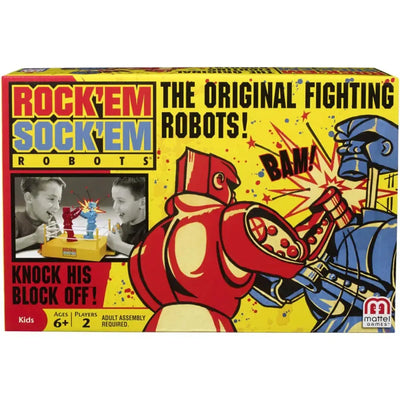 Rock 'Em Sock 'Em Robots: Red Rocker & Blue Bomber - Dexterity Action Game for Family, Adults, and Children (2 Player, Ages 6+) - Mattel Games