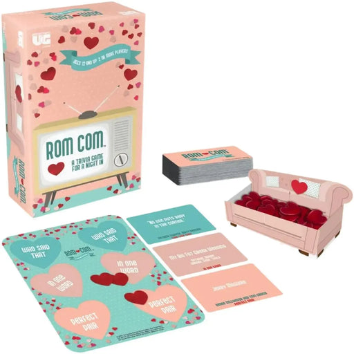 Rom Com: A Trivia Game for a night in - Trivia Romance Board Game for Family, and Adults (4+ Players, Ages 12+) - University Games