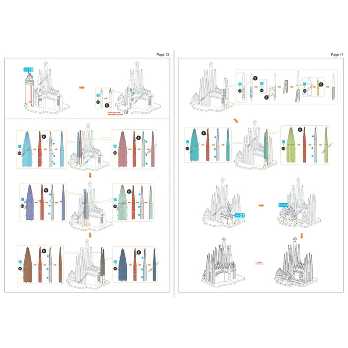 Sagrada Familia Basilica Building 3D Figure Model Kit (1:988 Scale, Steel, Hard Difficulty) - Fascinations - Metal Earth Premium Series - (2024)