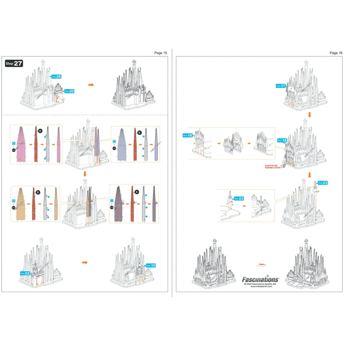Sagrada Familia Basilica Building 3D Figure Model Kit (1:988 Scale, Steel, Hard Difficulty) - Fascinations - Metal Earth Premium Series - (2024)