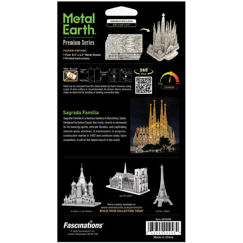 Sagrada Familia Basilica Building 3D Figure Model Kit (1:988 Scale, Steel, Hard Difficulty) - Fascinations - Metal Earth Premium Series - (2024) - Image 3
