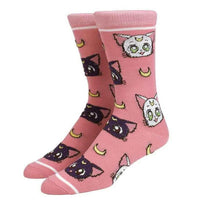 Sailor Moon Crystal - Luna & Artemis Crew Socks - Bioworld- Image 1