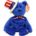 Sam the Bear Blue Patriotic Plush (9") - Ty - Original Beanie Babies Series - (2004)