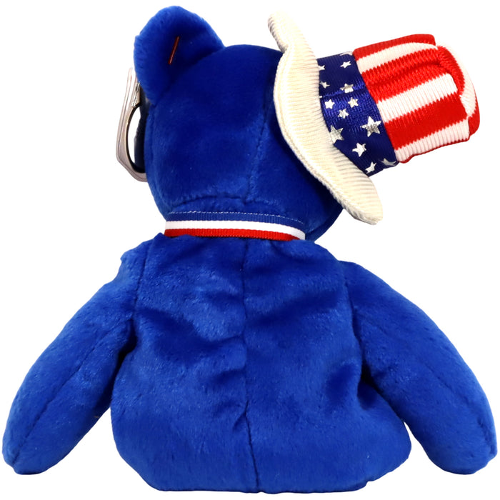 Sam the Bear Blue Patriotic Plush (9") - Ty - Original Beanie Babies Series - (2004)