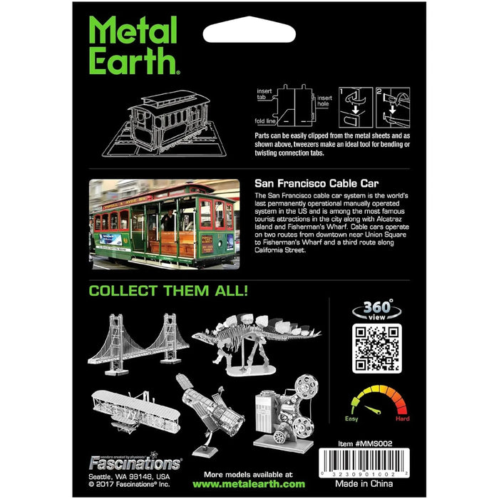 San Francisco - Cable Car Tram Model Kit (Steel, Easy-Moderate Difficulty) - Fascinations - Metal Earth Series - (2024)