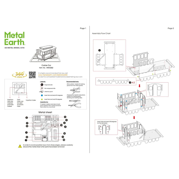 San Francisco - Cable Car Tram Model Kit (Steel, Easy-Moderate Difficulty) - Fascinations - Metal Earth Series - (2024)