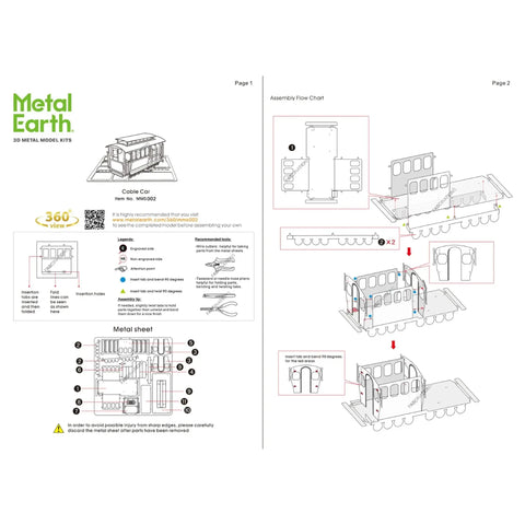 San Francisco - Cable Car Tram Model Kit (Steel, Easy-Moderate Difficulty) - Fascinations - Metal Earth Series - (2024) - Image 7