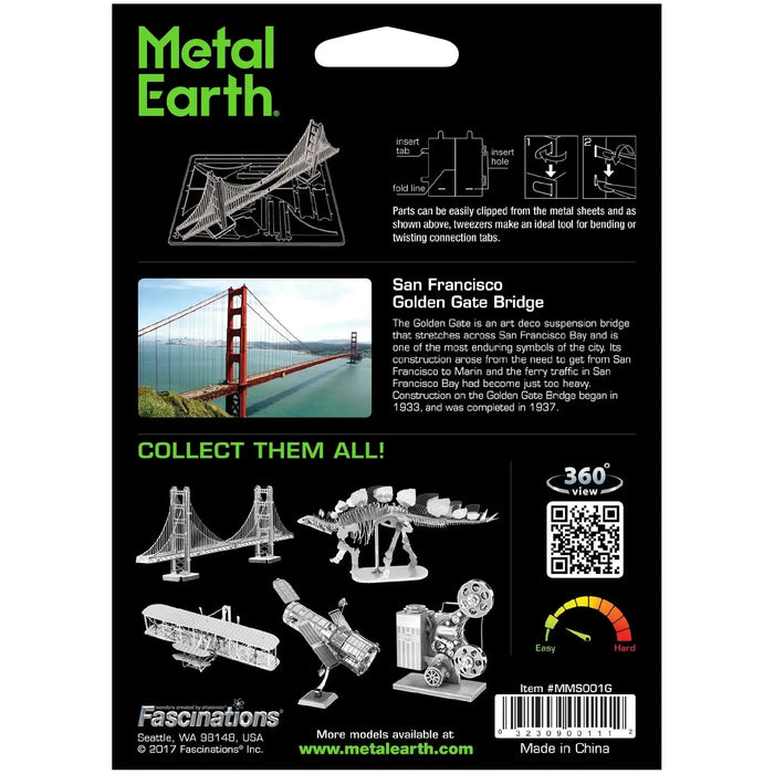 San Francisco - Golden Gate Bridge Figure Model Kit (Steel, Easy Difficulty) - Fascinations - Metal Earth Series - (2024)