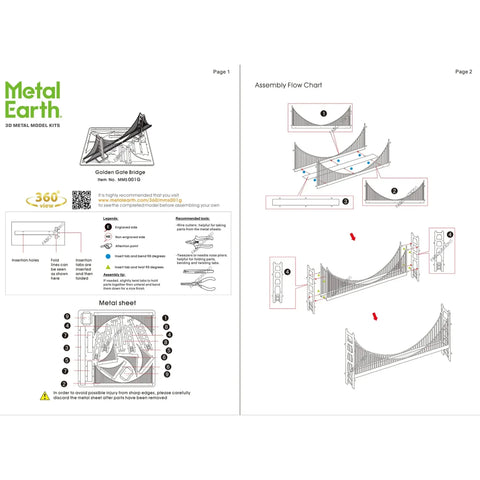 San Francisco - Golden Gate Bridge Figure Model Kit (Steel, Easy Difficulty) - Fascinations - Metal Earth Series - (2024) - Image 9