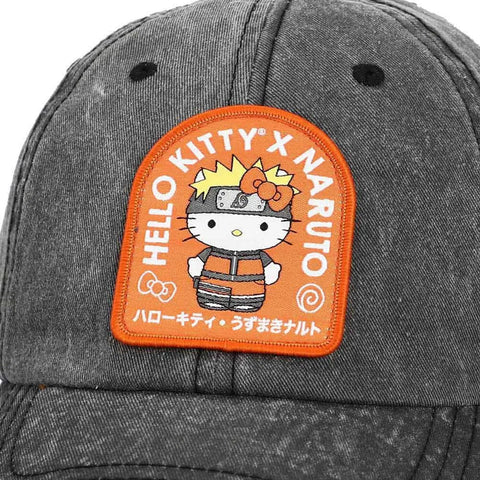 Sanrio [Hello Kitty] x Naruto - Patch Hat (Pigment Dye, Embroidered) - Bioworld