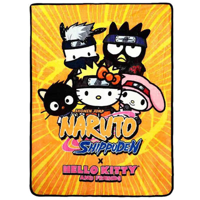 Sanrio [Hello Kitty] x Naruto Shippuden - Characters Fleece Throw Blanket - Bioworld