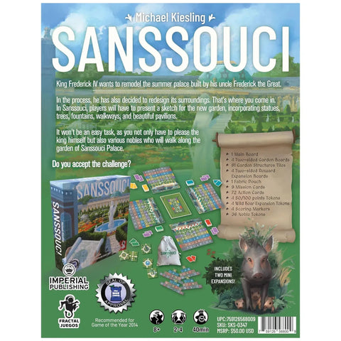 Sanssouci - Tile Placement Civilization Board Game for Family, and Adults (2-4 Players, Ages 8+) - Imperial Publishing