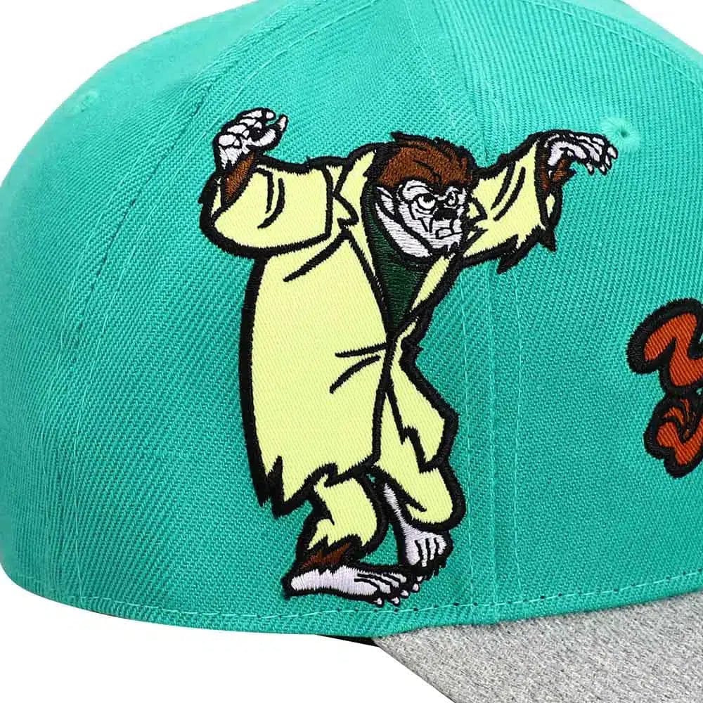 Scooby Doo - Werewolf & Scooby Snapback Hat (Teal, Embroidered, Pre-Curved Bill) - Bioworld