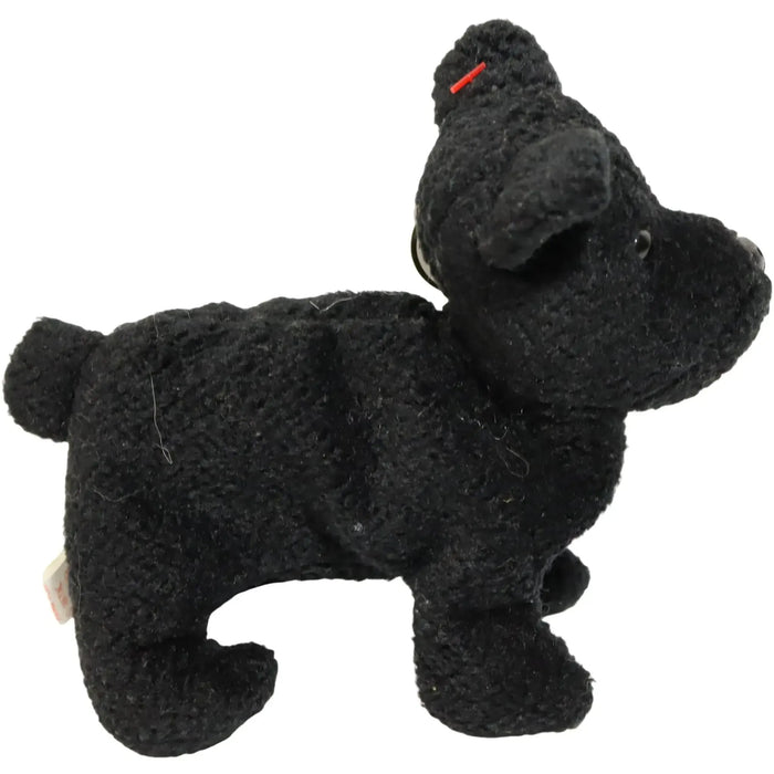 Scottie the Black Dog Plush (6", Style 4102) - Ty - Original Beanie Babies Series (1996)