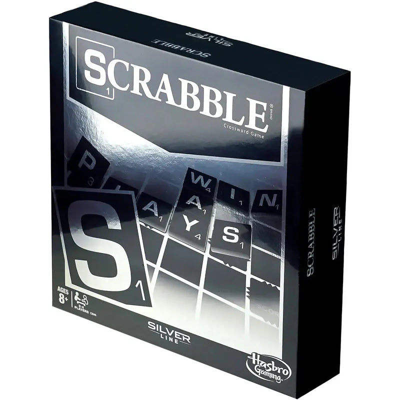 Scrabble: Silver Line EditionFinger - Competitive Word Board Game for Family, Adults, and Children (2-4 Players, Ages 8+) - Hasbro Gaming - (2016)