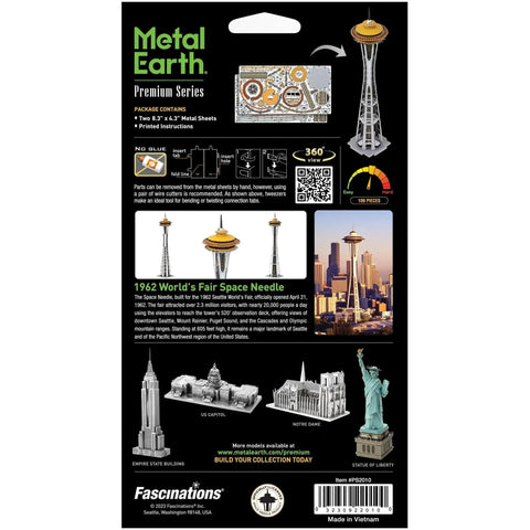 Seattle - 1962 World's Fair Space Needle Building 3D Figure Model Kit (1:900 Scale, Steel, Hard Difficulty) - Fascinations - Metal Earth Premium Series - (2024) - Image 3