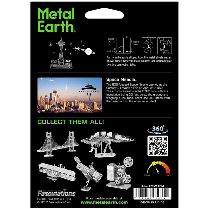 Seattle - Space Needle Building Figure Model Kit (Steel, Easy Difficulty) - Fascinations - Metal Earth Series - (2023)
