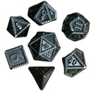 Serrated Metal 7-Piece Polyhedral Dice Set - Game Master Dice