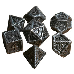 Serrated Metal 7-Piece Polyhedral Dice Set - Game Master Dice